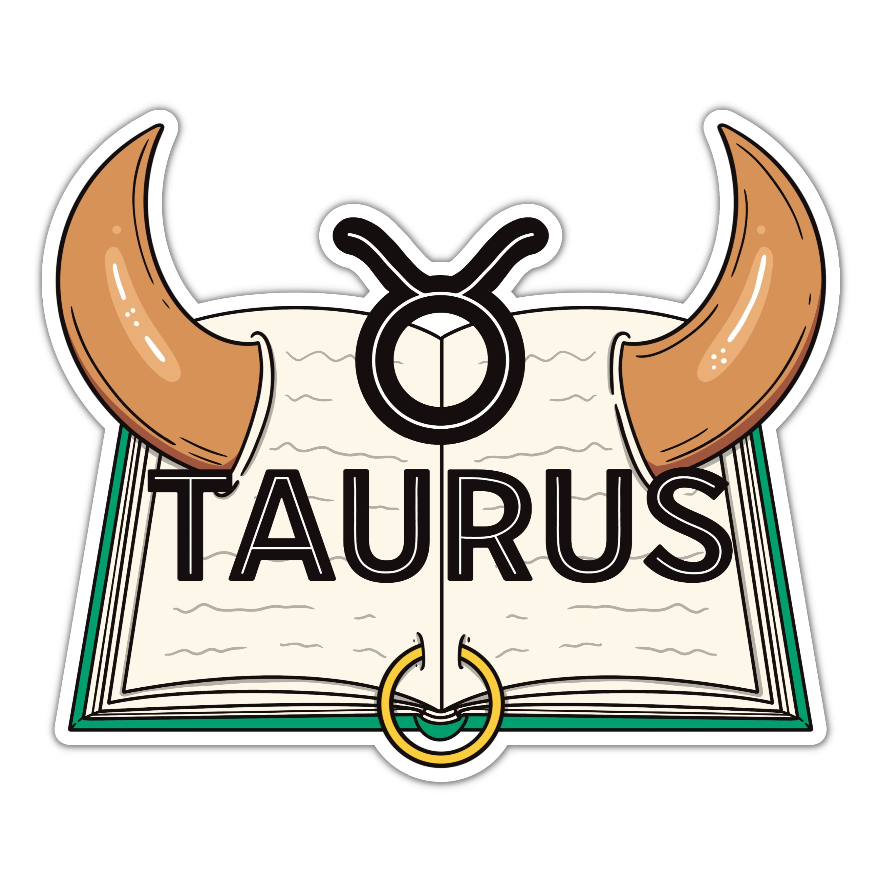 Taurus Bull Bookish Zodiac Vinyl Sticker