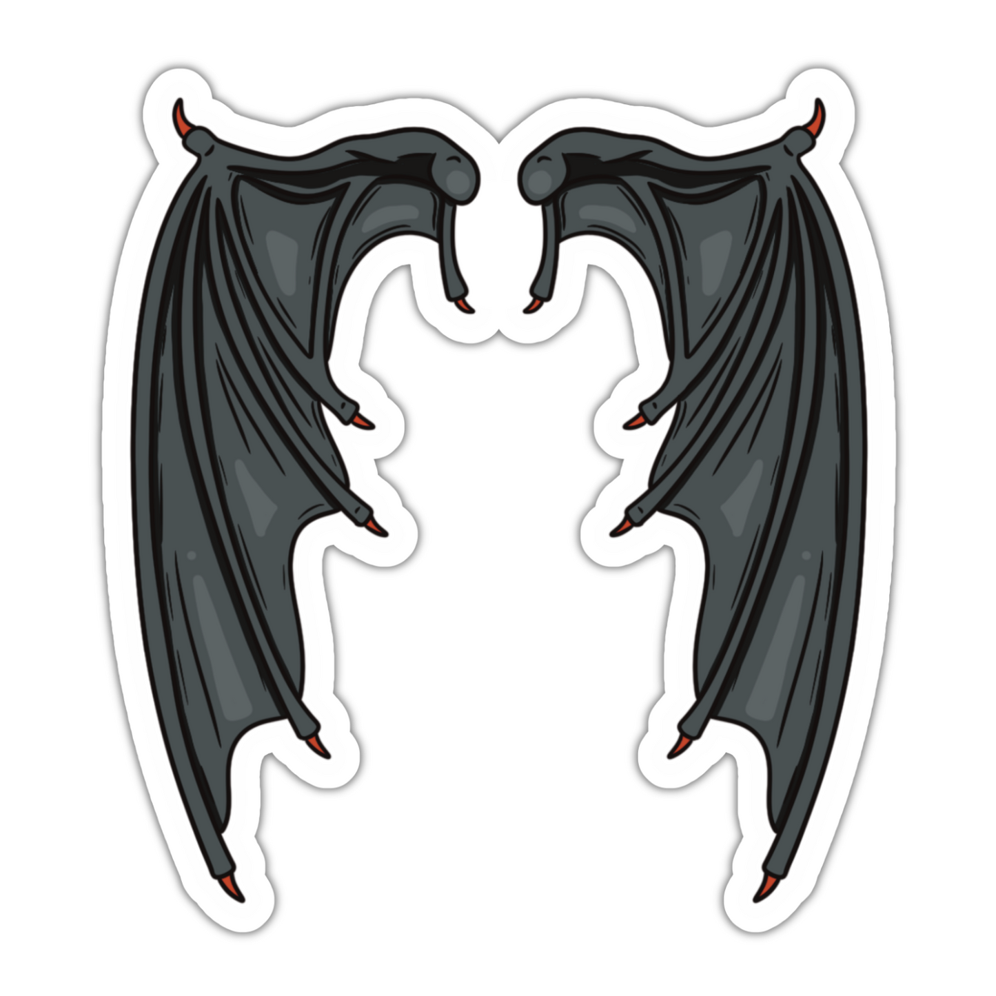 Dark fantasy vinyl sticker featuring intricate black bookish wings design, perfect for decorating laptops, journals, or water bottles for book lovers and fantasy fans.