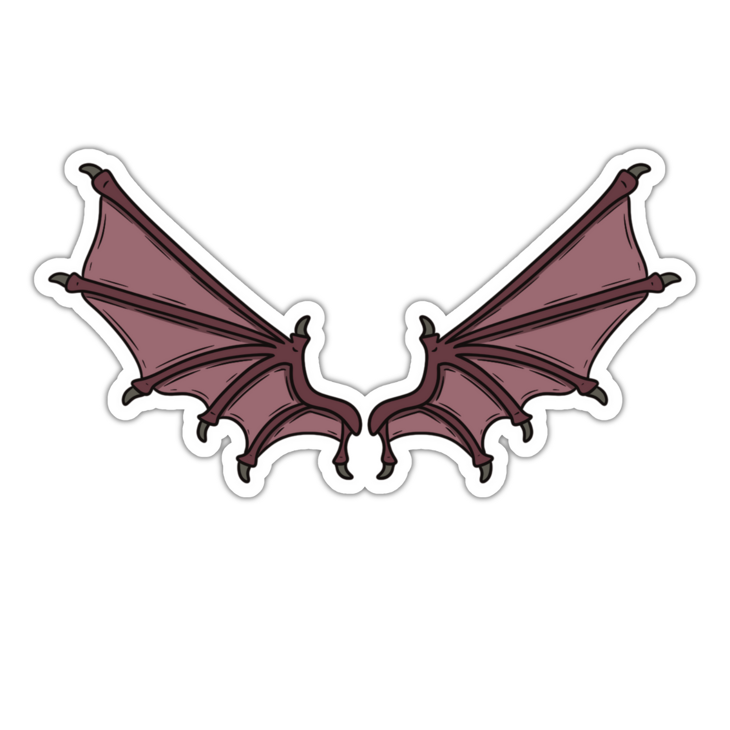 Fantasy vinyl sticker featuring purple bookish wings design, perfect for decorating laptops, journals, or water bottles for book lovers and fantasy fans.