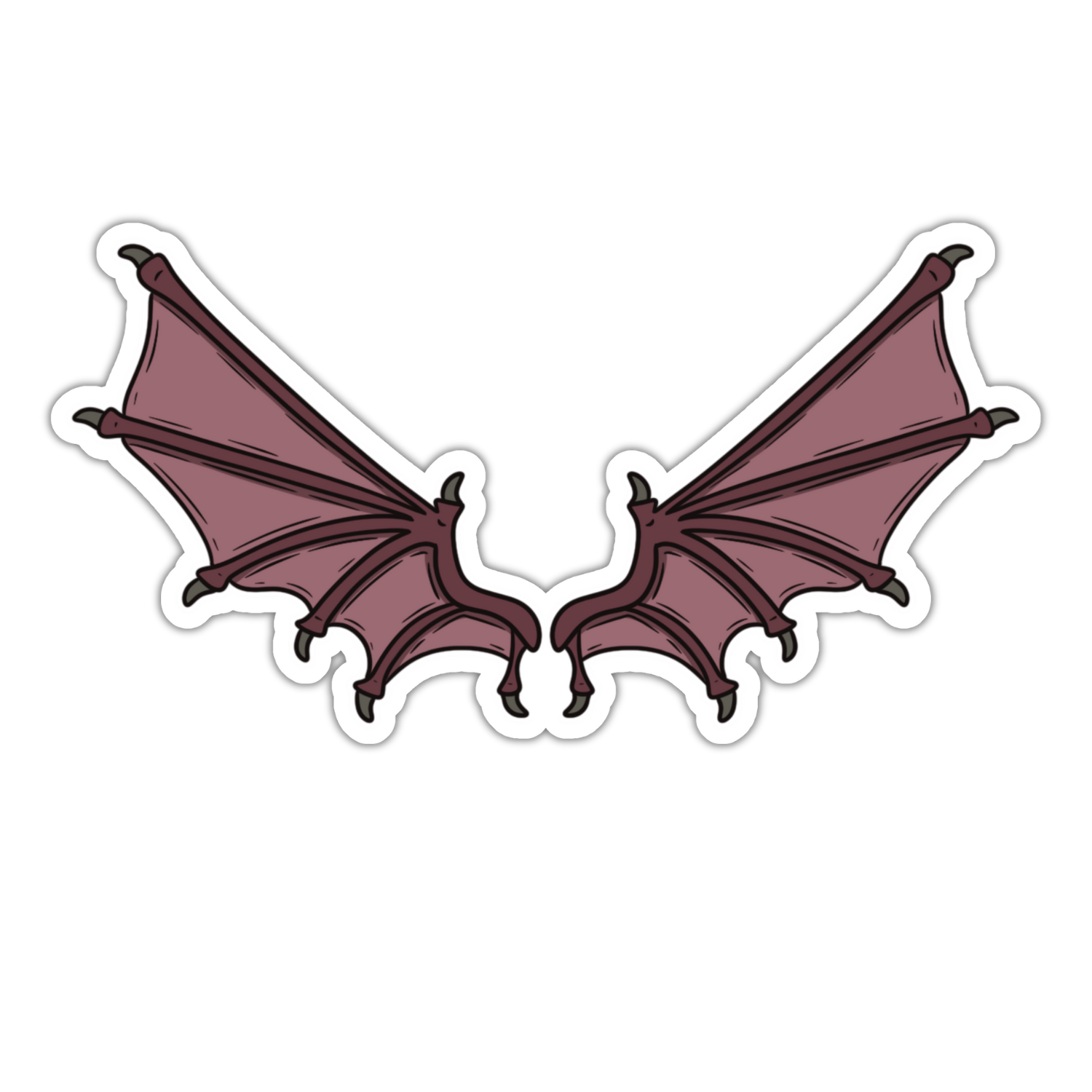 Fantasy vinyl sticker featuring purple bookish wings design, perfect for decorating laptops, journals, or water bottles for book lovers and fantasy fans.