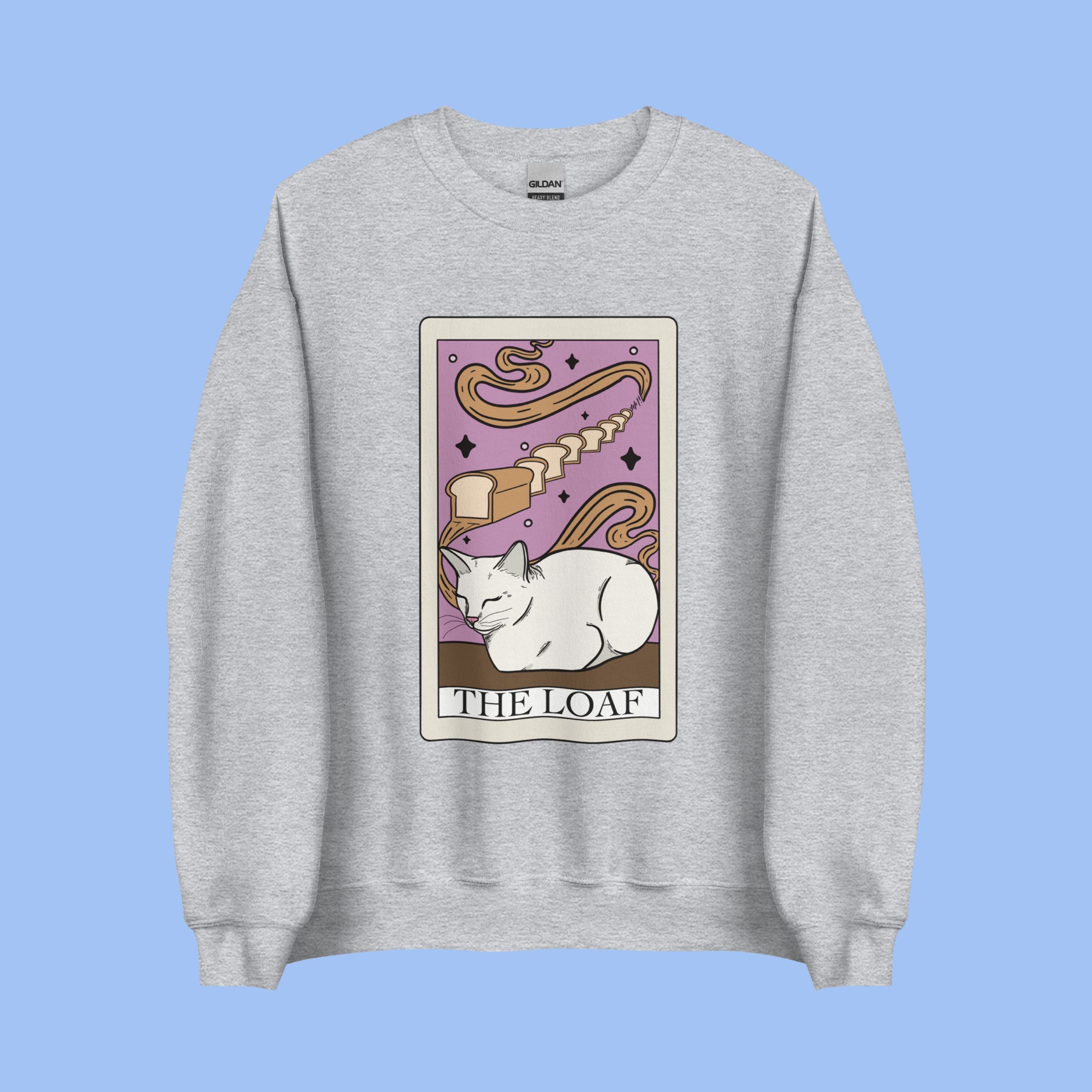 The Loaf Cat Tarot Card Sweatshirt Midnight Door Studio LLC