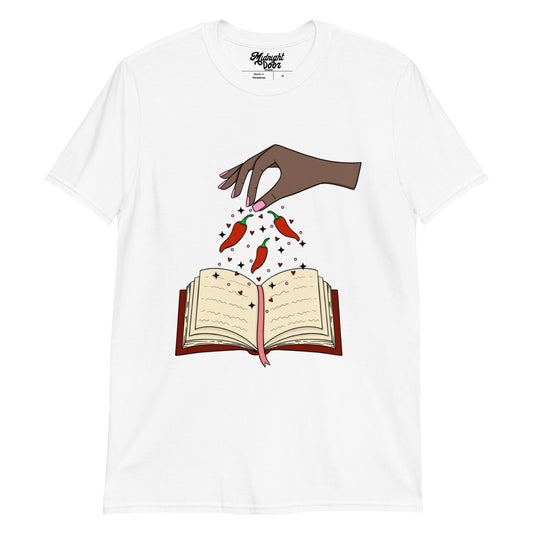 spicy books deep skin tone t-shirt, romance novel books shirt, romance reader gift