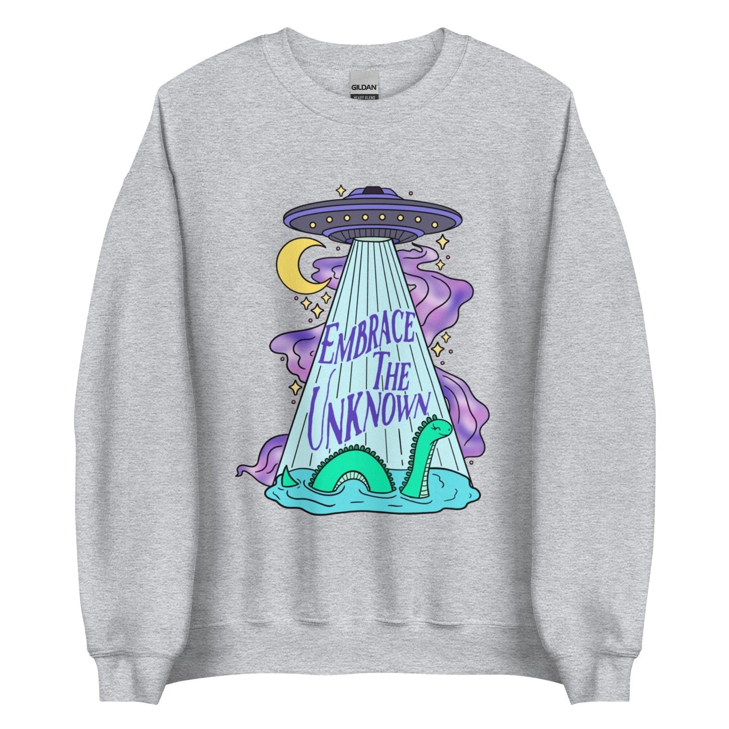 embrace the unknown lochness monster sweatshirt