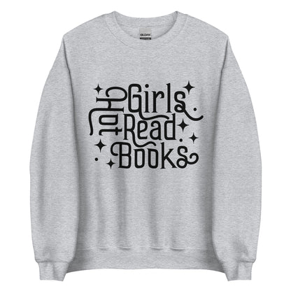 Hot girls read books sweatshirt in grey, Perfect gift romance novel lover, spicy books, smut reader gift, smut sweatshirt, fantasy romance lover, booktok, reading is cool, book fairy gift, bookish sweatshirt gift